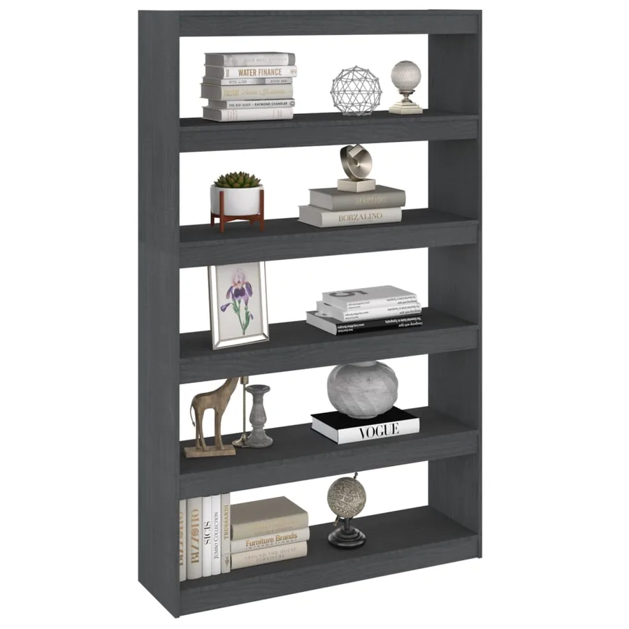 Bibliothèque/Séparateur de pièce Gris 100x30x167,5cm Pin massif - 4