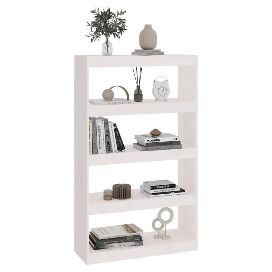 Bibliothèque/Séparateur de pièce Blanc 80x30x135,5cm Pin massif - 4