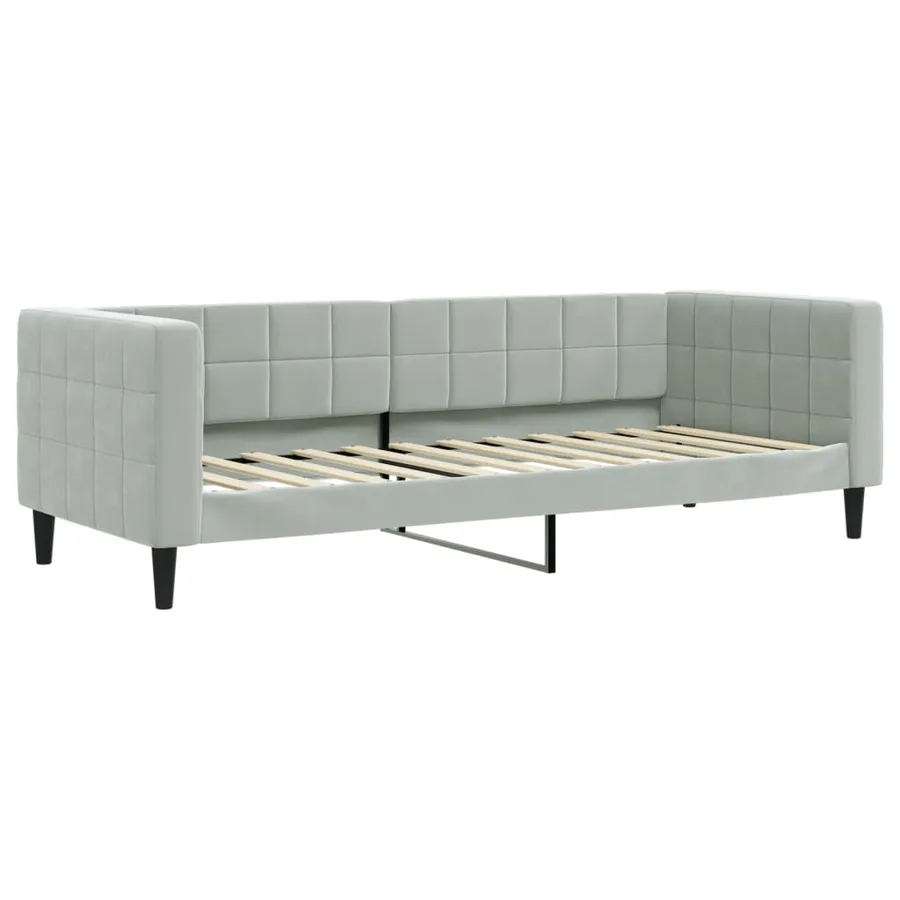 Lit de jour avec gigogne sans matelas gris clair 90x200 cm - 6