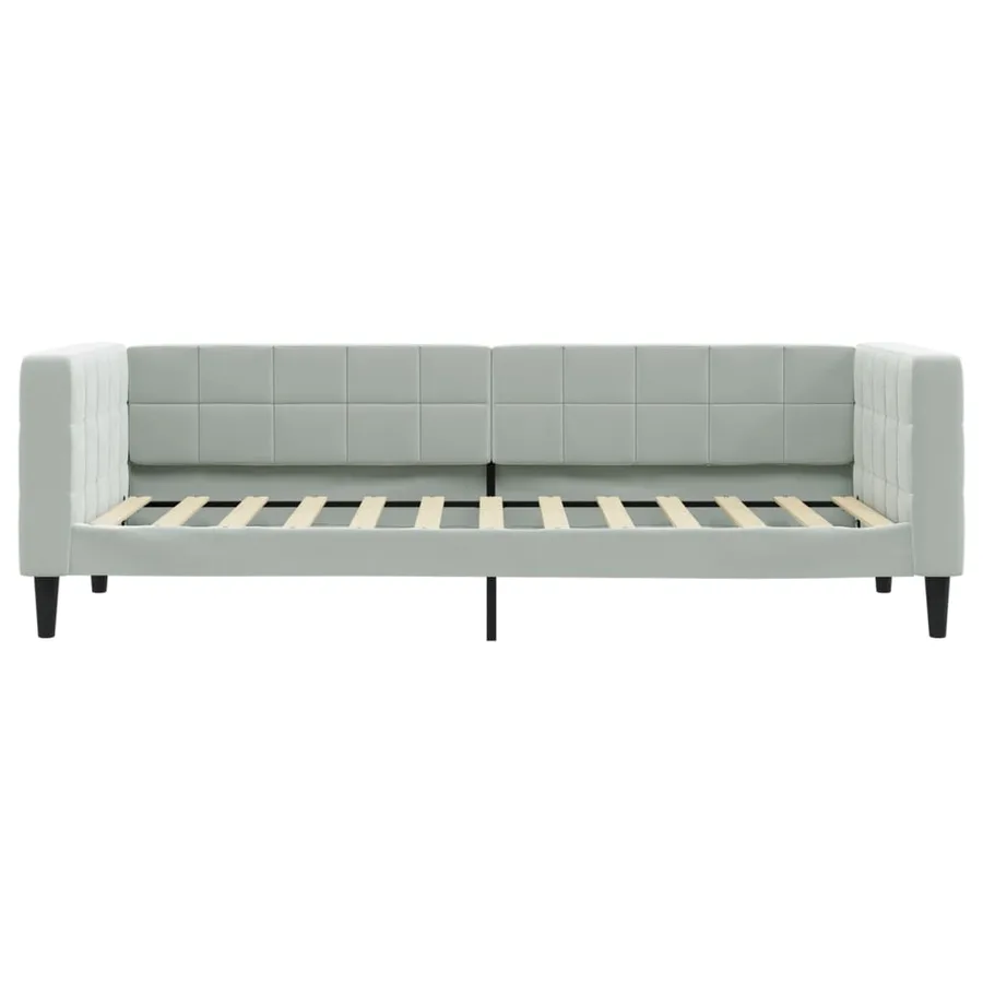 Lit de jour avec gigogne sans matelas gris clair 90x200 cm - 7