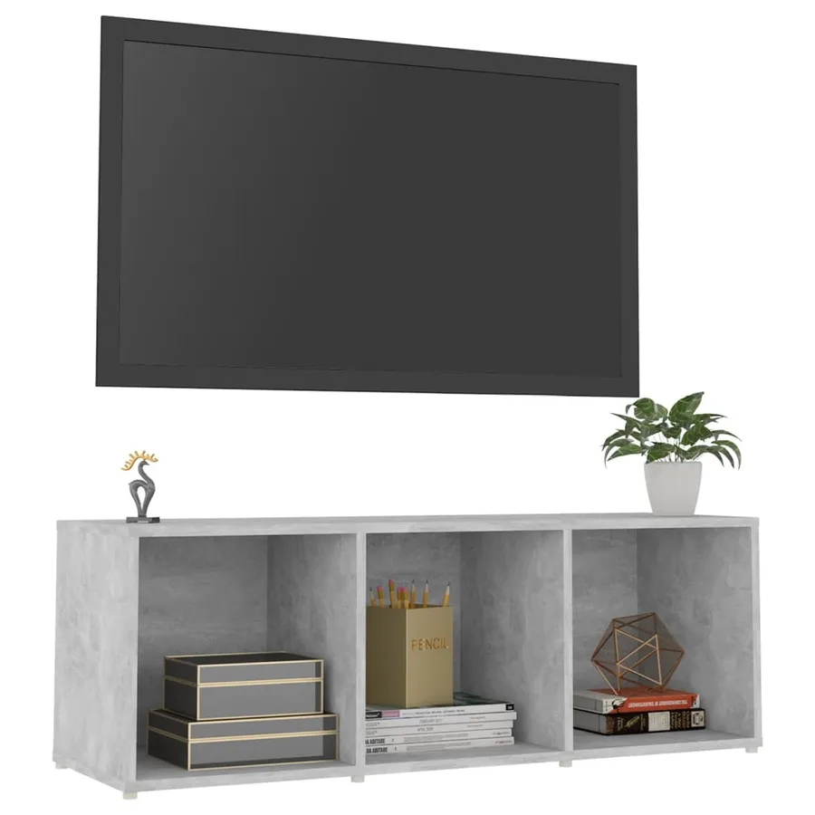 Meuble TV gris béton 107x35x37 cm bois d’ingénierie - 7