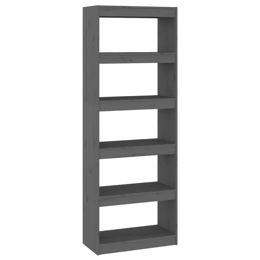 Bibliothèque/Séparateur de pièce Gris 60x30x167,5 cm Pin massif - 2