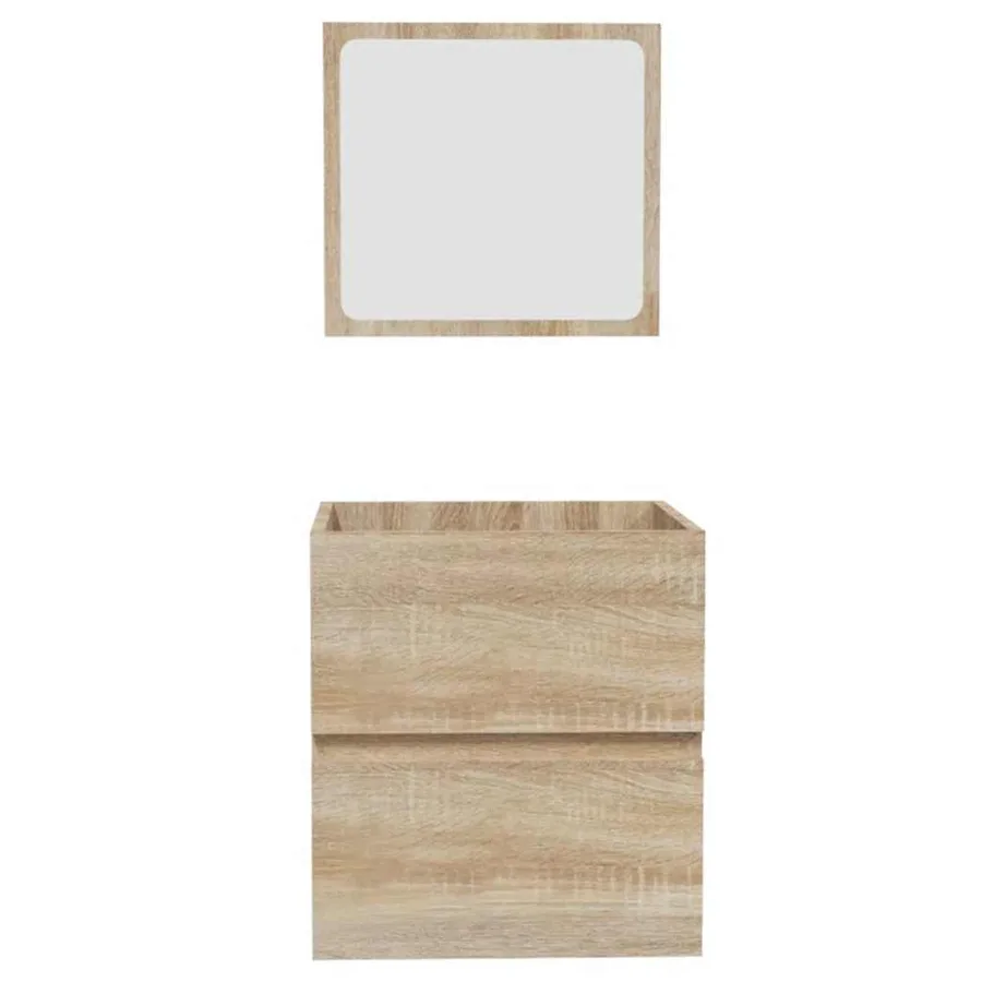 Armoire de bain avec miroir chêne sonoma bois d'ingénierie - 6