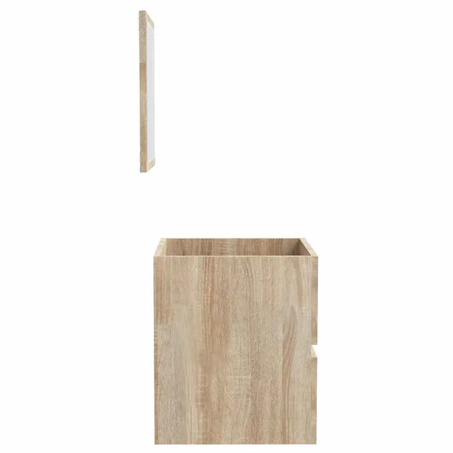 Armoire de bain avec miroir chêne sonoma bois d'ingénierie - 7