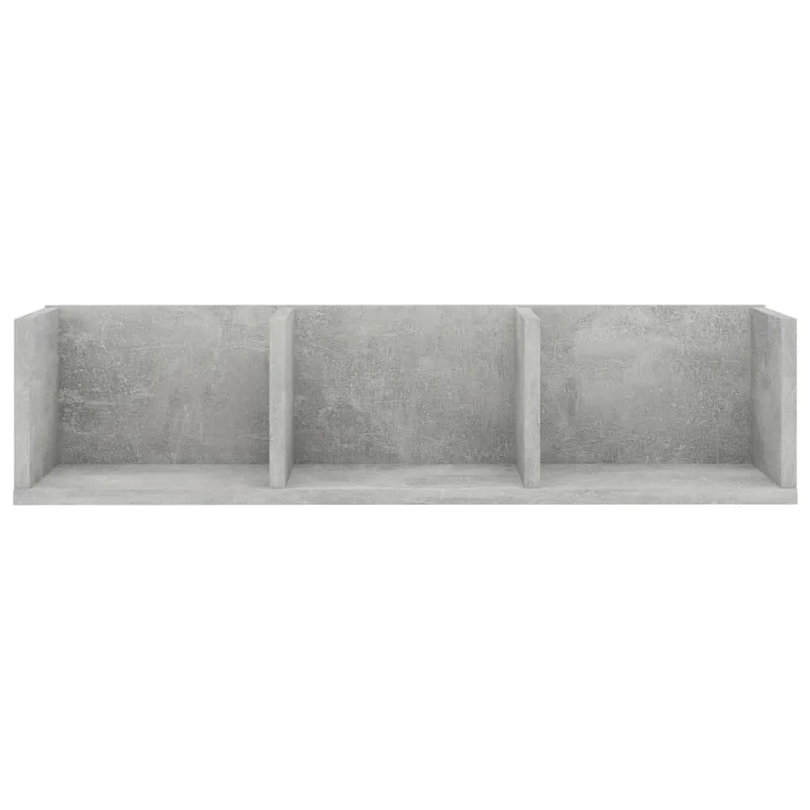 Étagère murale à CD Gris béton 75x18x18 cm Bois d'ingénierie - 4