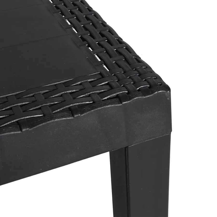 Table de jardin anthracite 59x47x40 cm PP - 6