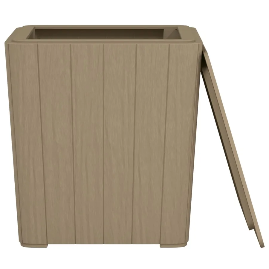 Table de jardin avec couvercle amovible marron polypropylène - 4