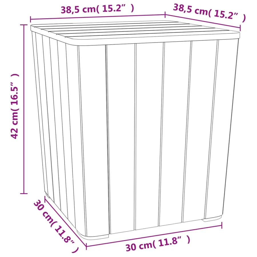 Table de jardin avec couvercle amovible marron polypropylène - 7