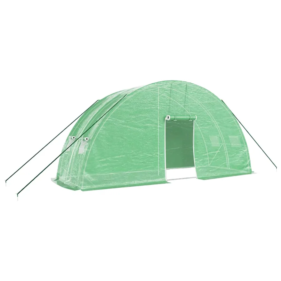 Serre avec cadre en acier vert 12 m² 6x2x2,85 m - 2