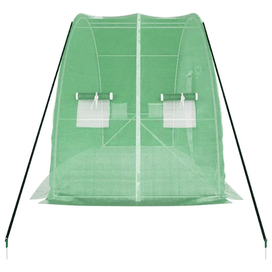 Serre avec cadre en acier vert 12 m² 6x2x2,85 m - 5