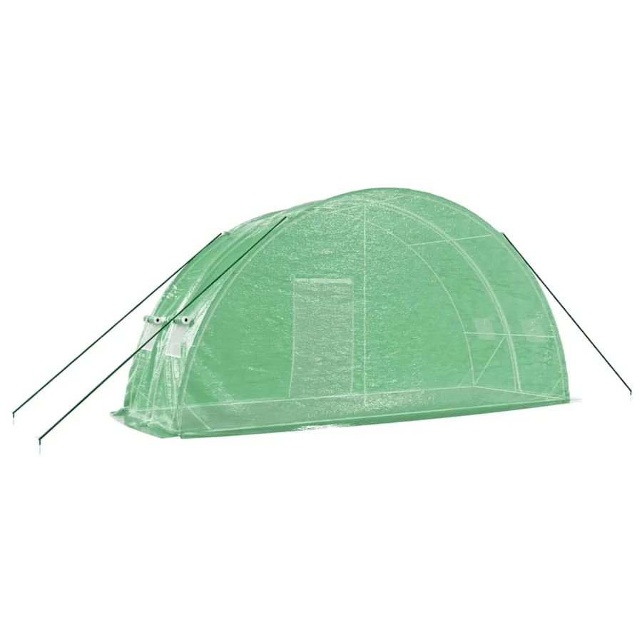 Serre avec cadre en acier vert 12 m² 6x2x2,85 m - 6