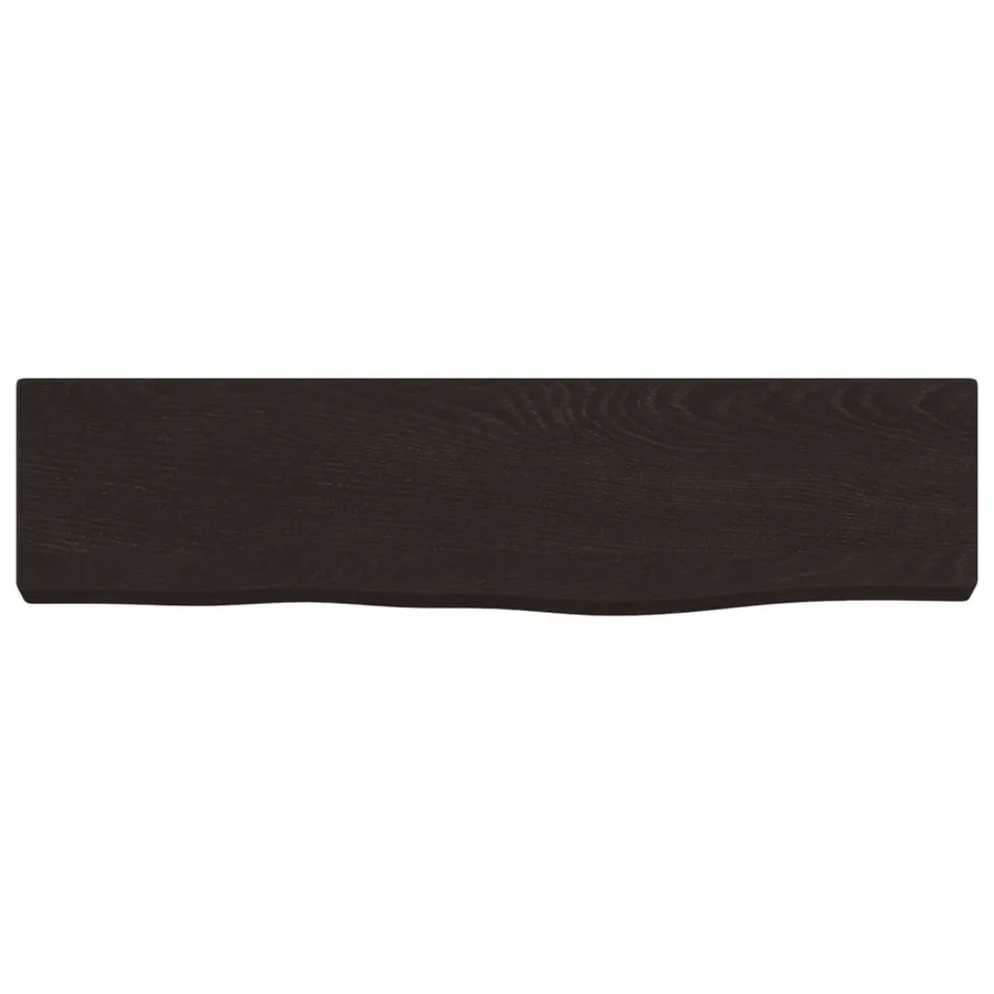 Étagère murale marron foncé 40x10x2 cm bois chêne massif traité - 4