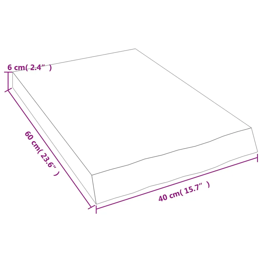 Étagère murale 40x60x(2-6) cm bois de chêne massif non traité - 9