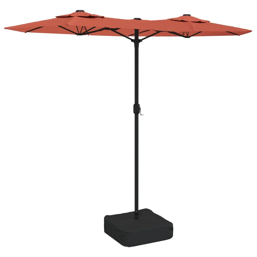 Parasol de jardin à double tête terre cuite 316x145 cm - 2