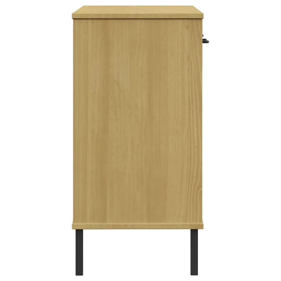 Armoire console avec pieds en métal Marron Bois pin massif OSLO - 6