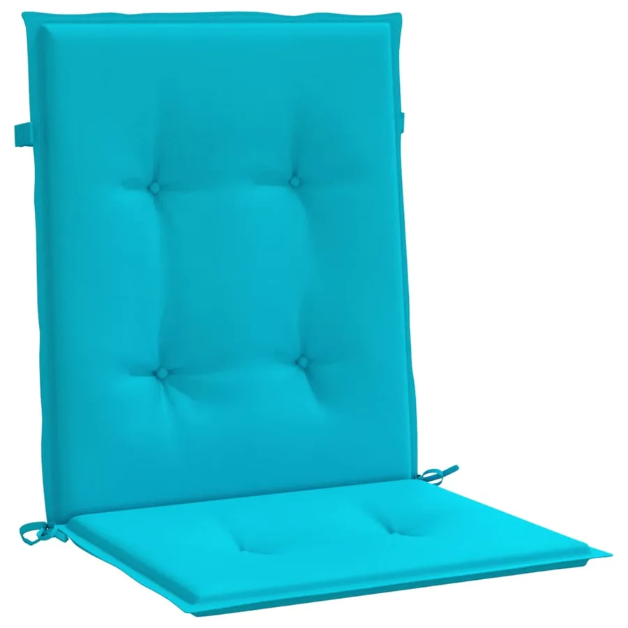 Coussins de chaise à dossier bas lot de 6 turquoise tissu - 5