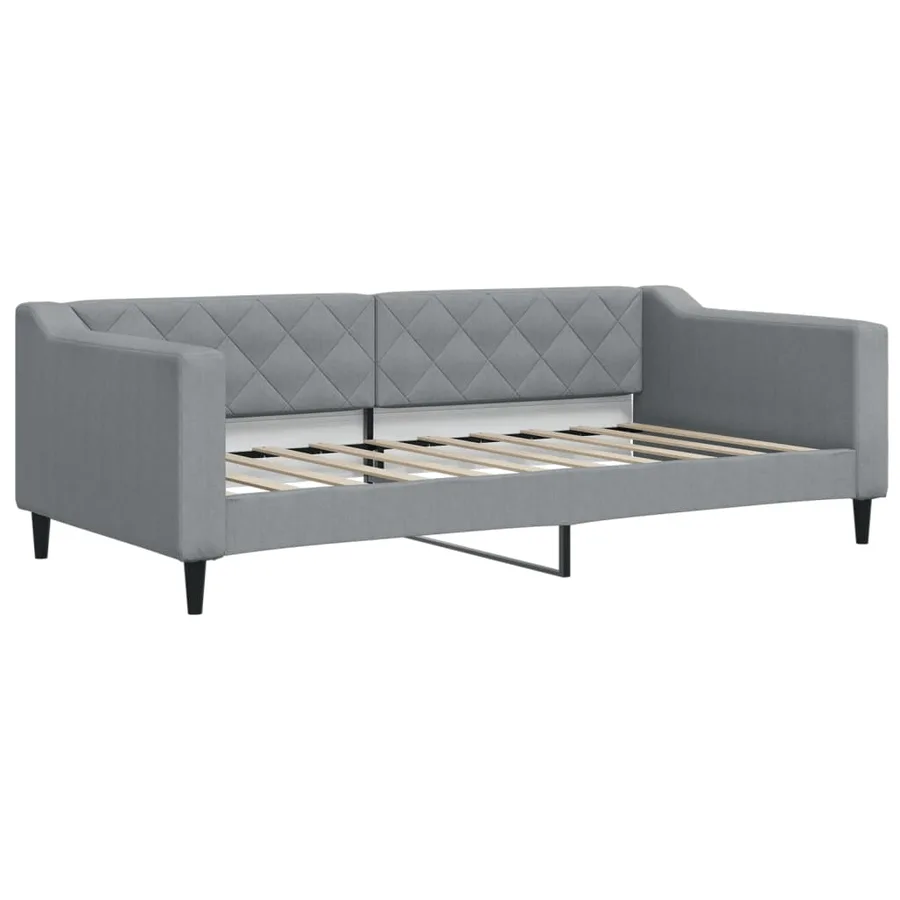 Lit de repos sans matelas gris clair 90x190 cm tissu - 2