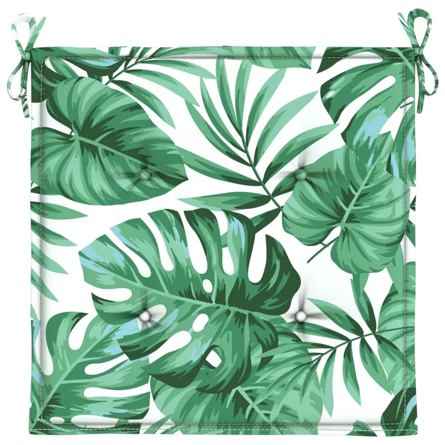 Coussins de chaise lot de 4 motif de feuilles 40x40x4 cm tissu - 5
