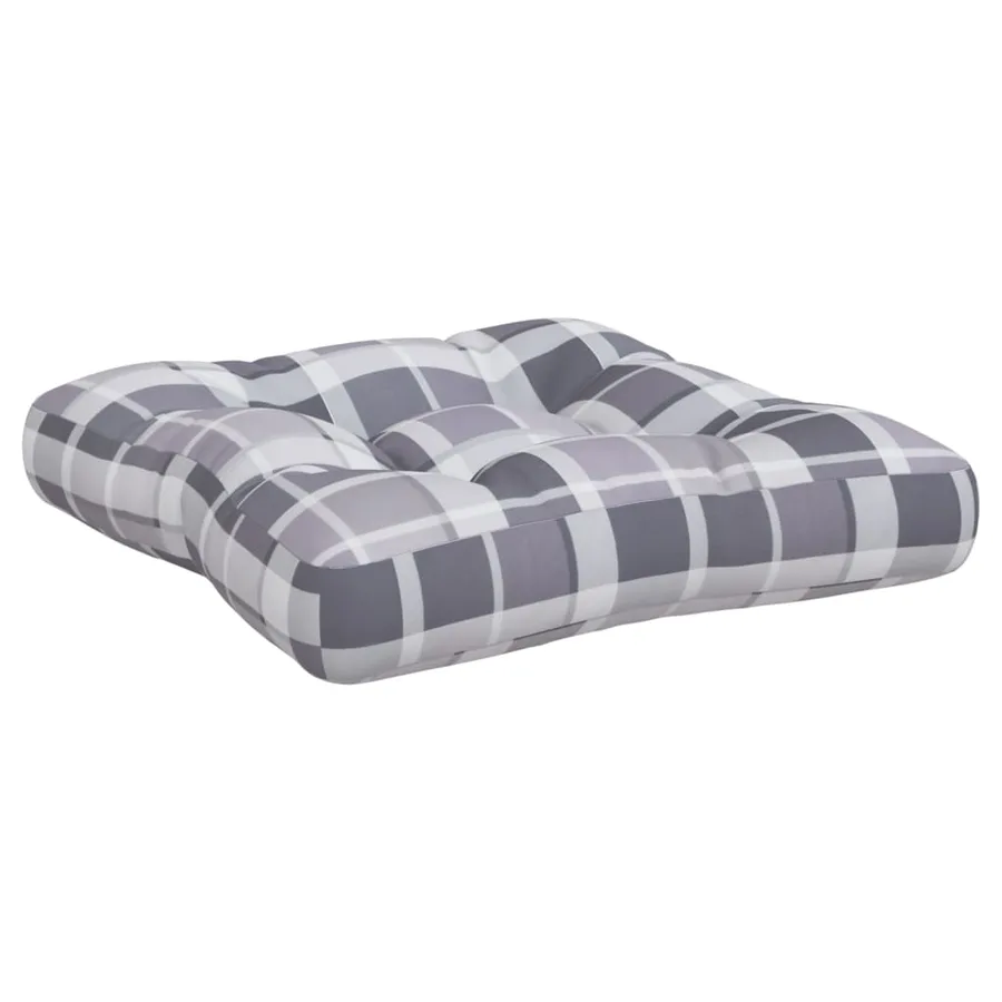 Coussins de palette lot de 3 motif à carreaux gris tissu - 5