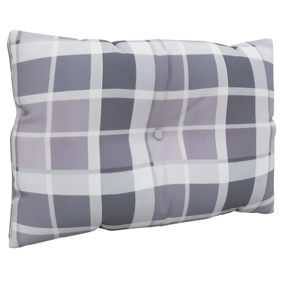Coussins de palette lot de 3 motif à carreaux gris tissu - 6