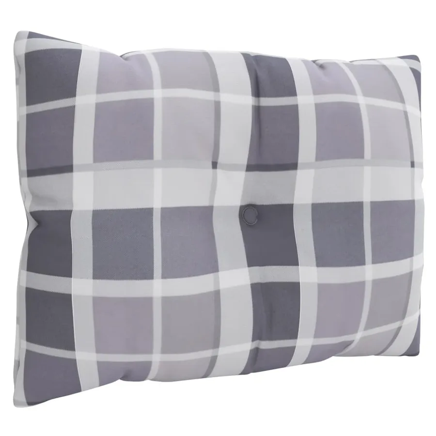 Coussins de palette lot de 3 motif à carreaux gris tissu - 7