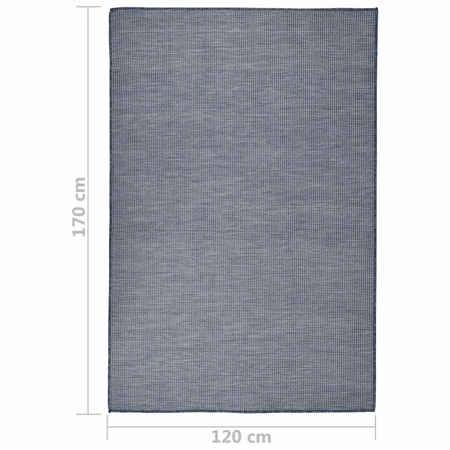 Tapis à tissage plat d'extérieur 120x170 cm Bleu - 6