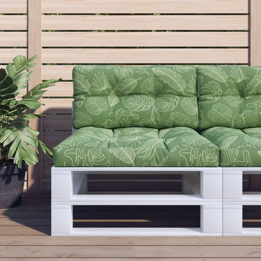 Coussins de palette lot de 2 motif de feuilles tissu