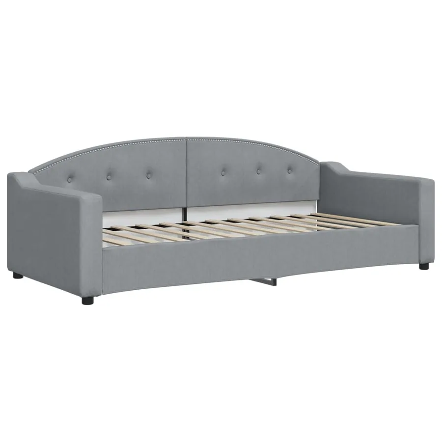 Lit de jour avec gigogne sans matelas gris clair 90x200 cm - 6