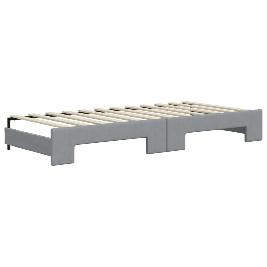 Lit de jour avec gigogne sans matelas gris clair 90x200 cm - 8