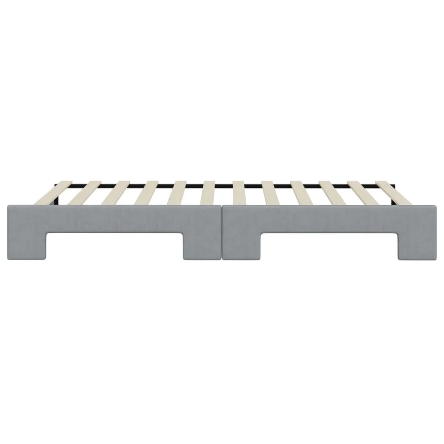 Lit de jour avec gigogne sans matelas gris clair 90x200 cm - 9