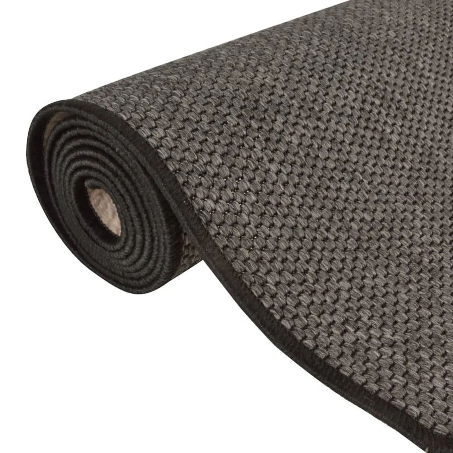 Tapis de couloir aspect sisal anthracite 80x200 cm - 5
