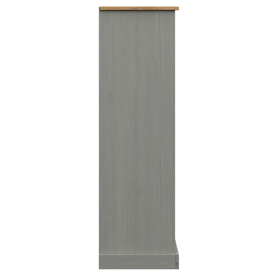 Bibliothèque VIGO gris 90x35x114,5 cm bois massif de pin - 6