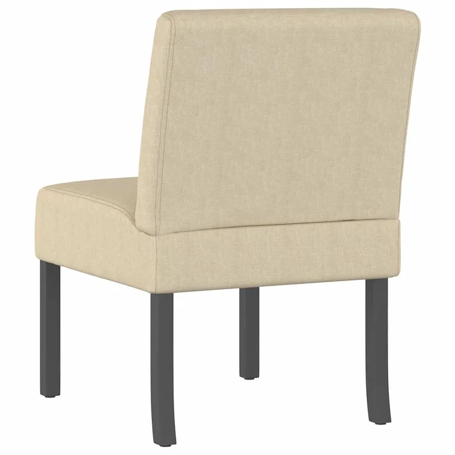 Fauteuil sans accoudoirs crème tissu - 5
