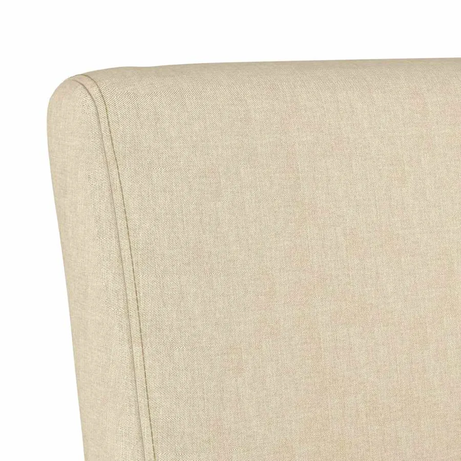 Fauteuil sans accoudoirs crème tissu - 6