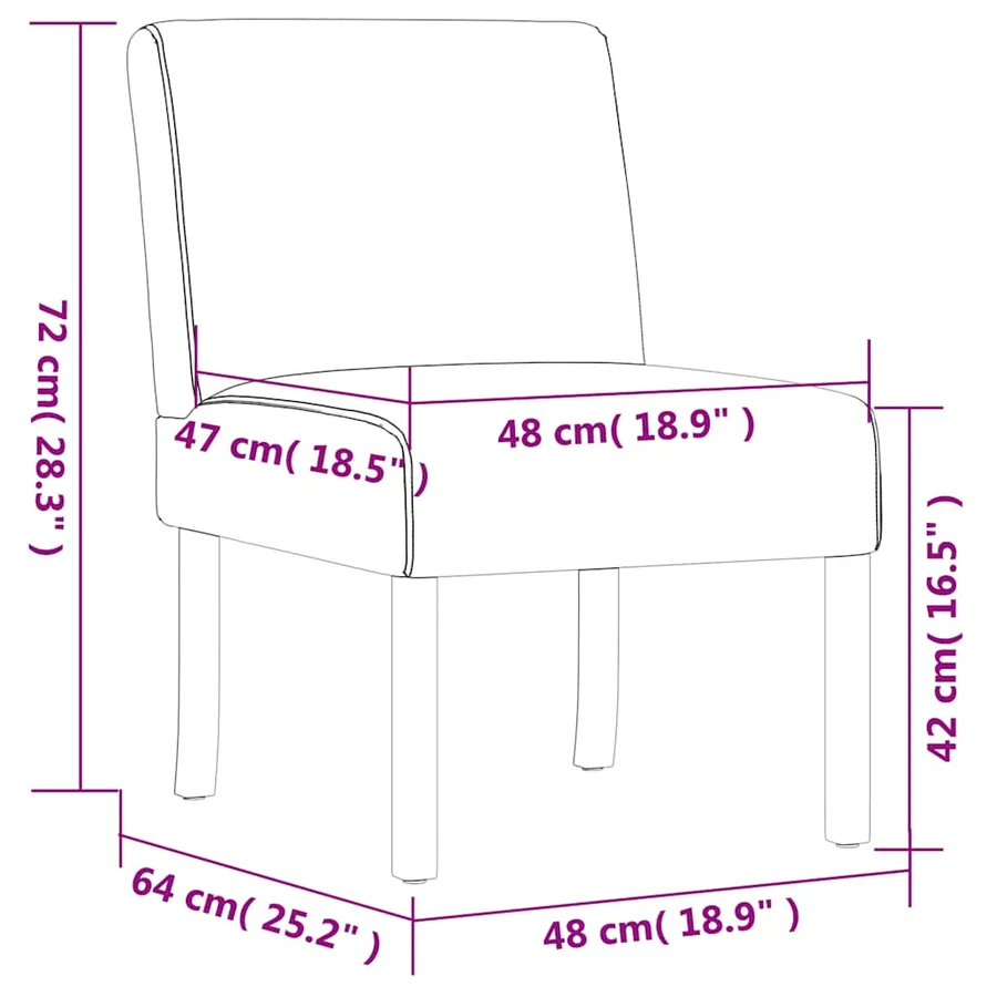 Fauteuil sans accoudoirs crème tissu - 8