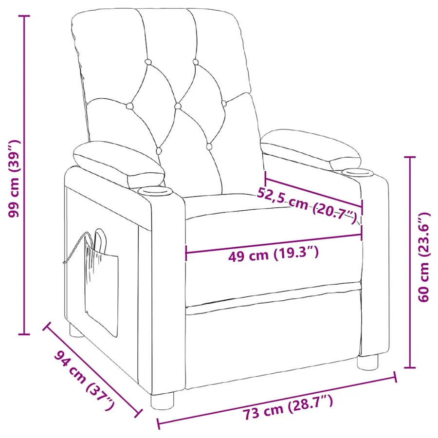 Fauteuil de massage inclinable en tissu gris clair - 10