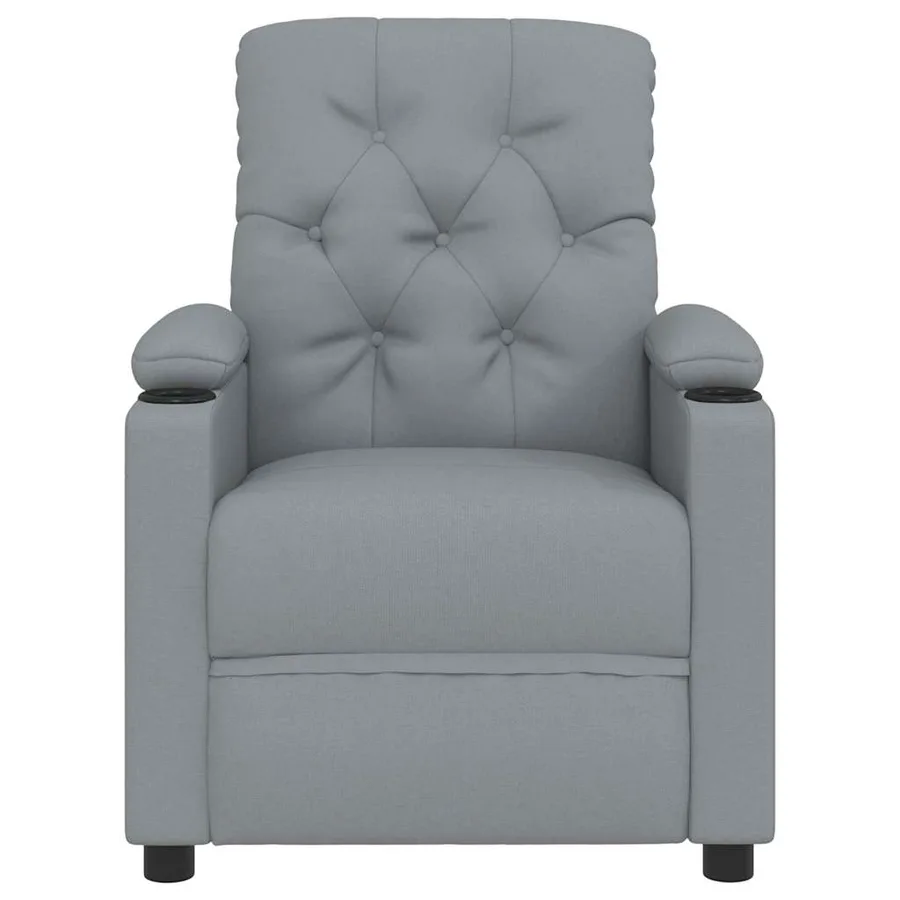Fauteuil de massage inclinable en tissu gris clair - 3