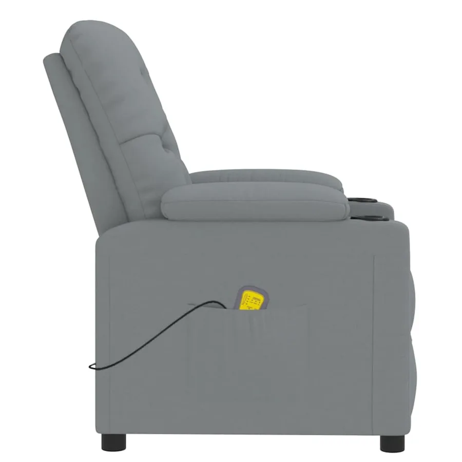 Fauteuil de massage inclinable en tissu gris clair - 4