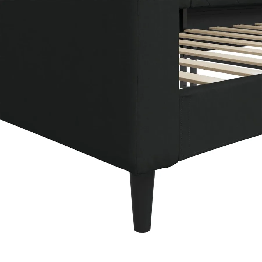 Lit de repos sans matelas noir 90x190 cm tissu - 6