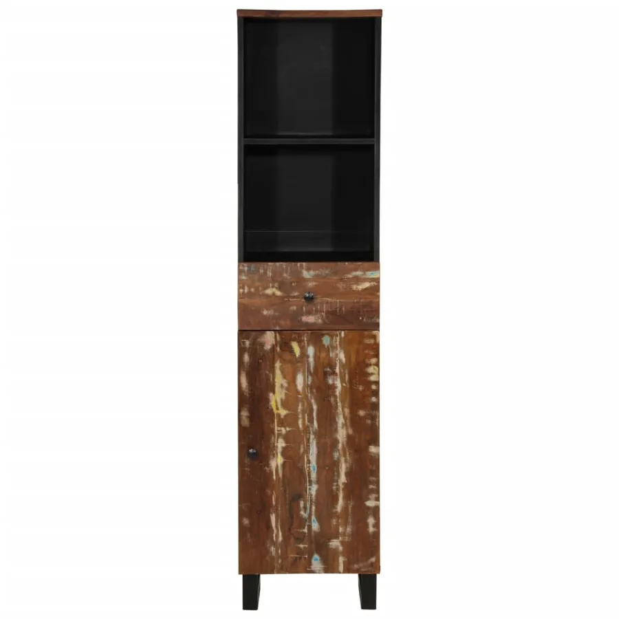Armoire de salle de bain 38x33x160 cm bois massif récupération - 2