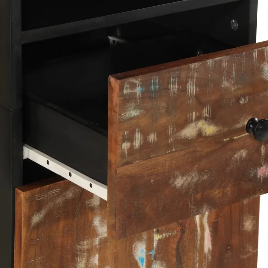 Armoire de salle de bain 38x33x160 cm bois massif récupération - 9