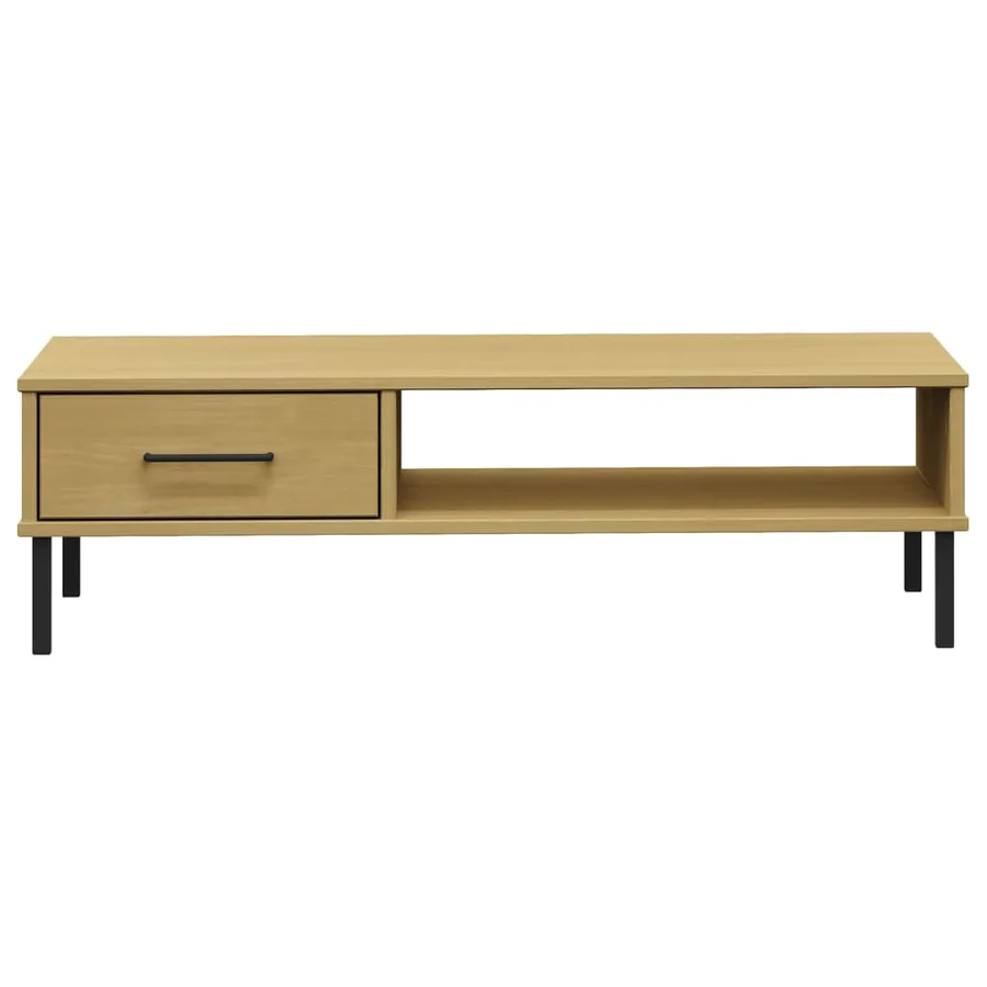 Table basse avec pieds en métal Marron Bois pin massif OSLO - 4
