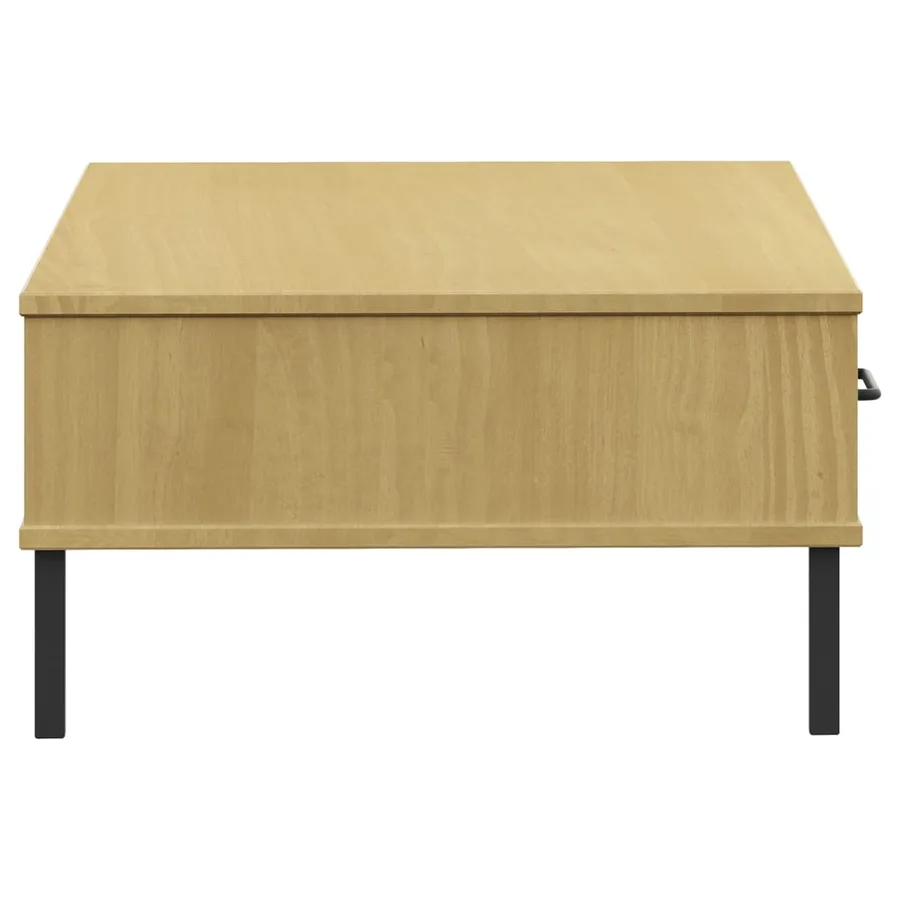 Table basse avec pieds en métal Marron Bois pin massif OSLO - 6