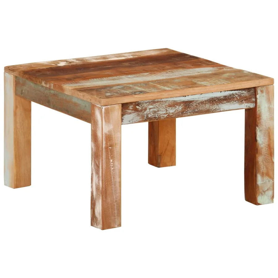 Table basse 55x55x35 cm Bois de récupération massif - 9