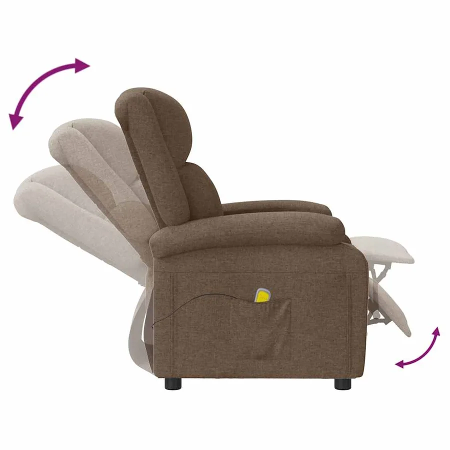 Fauteuil de massage Marron Tissu - 7