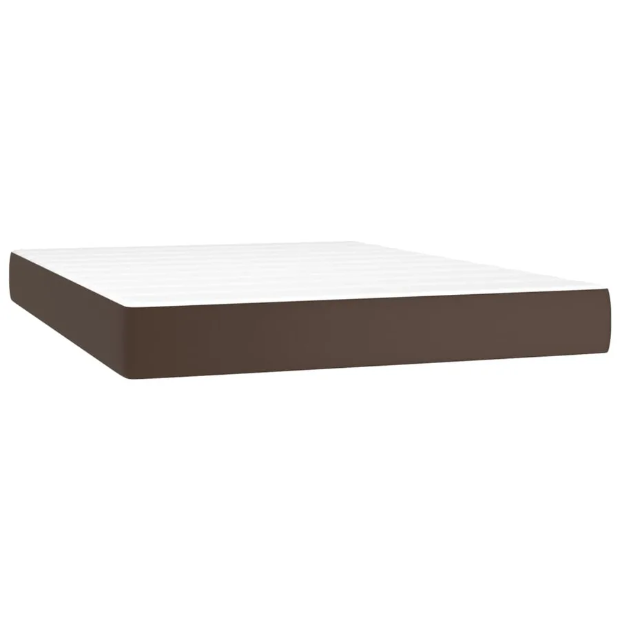 Matelas de lit à ressorts ensachés fermeté moyenne Marron 140x190x20 cm - 2