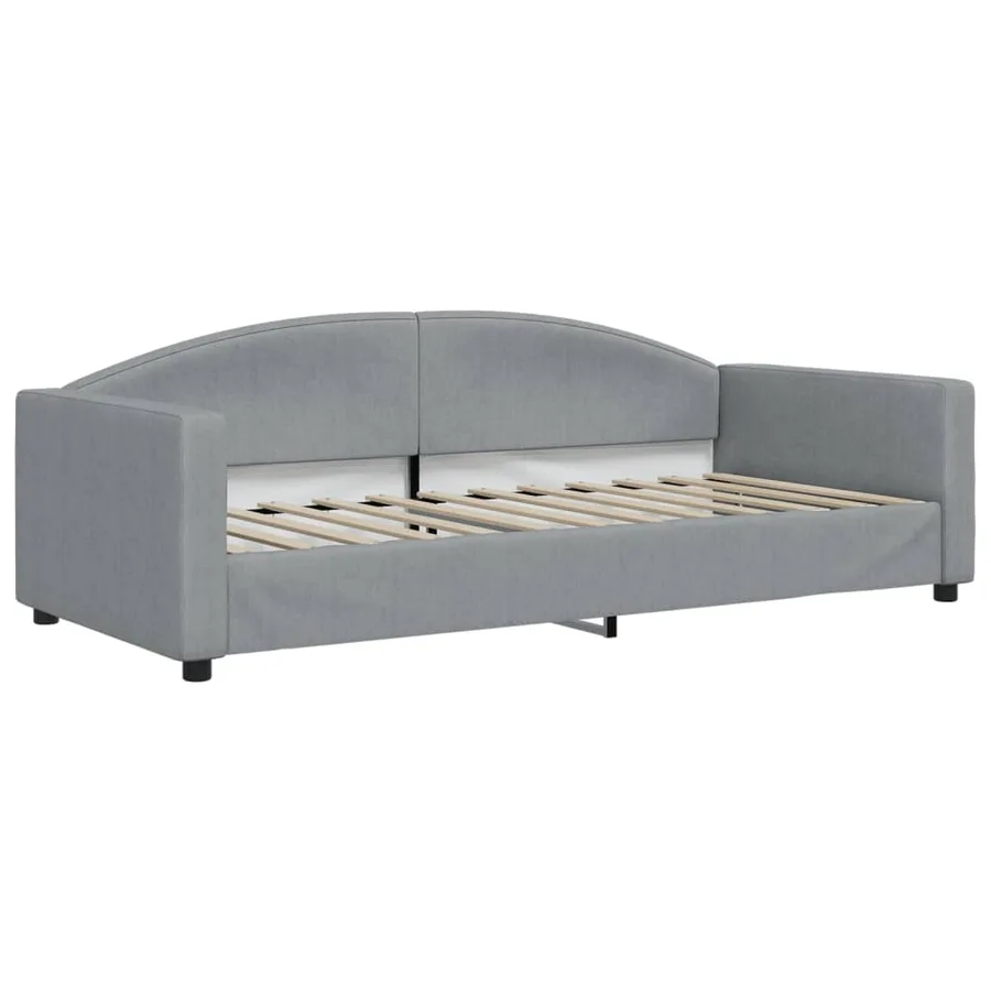 Lit de jour avec matelas gris clair 90x200 cm tissu - 3