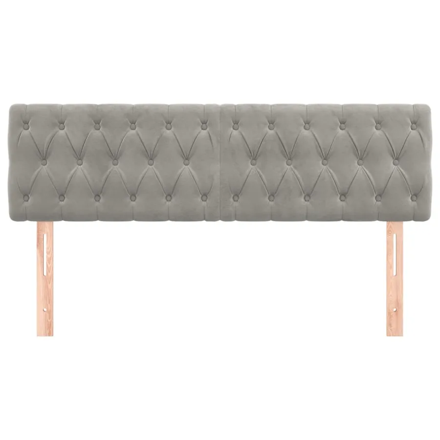 Têtes de lit Gris clair 144 x 7 x 78/88 cm Velours - 3