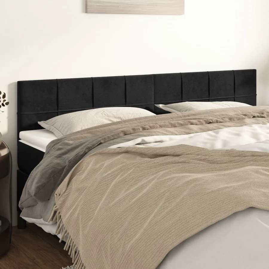 Têtes de lit Noir 200 x 5 x 78/88 cm Velours