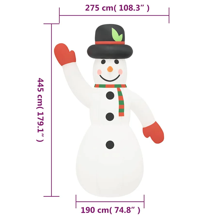 Bonhomme de neige gonflable avec LED 455 cm - 12